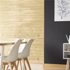 Norsilk Lambris Bois Lambris Intérieur En Sapin Blanc Non Traité Raboté - Profil Grain D'Orge - 12 X 135 Mm - L.2,65M