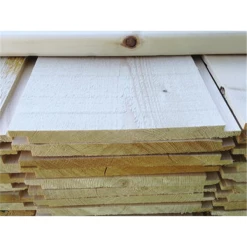 Structures Et Toitures Volige Mi-bois Sapin Rabotée 1 Face - Traité Classe 3 Vert - 18x130 Mm